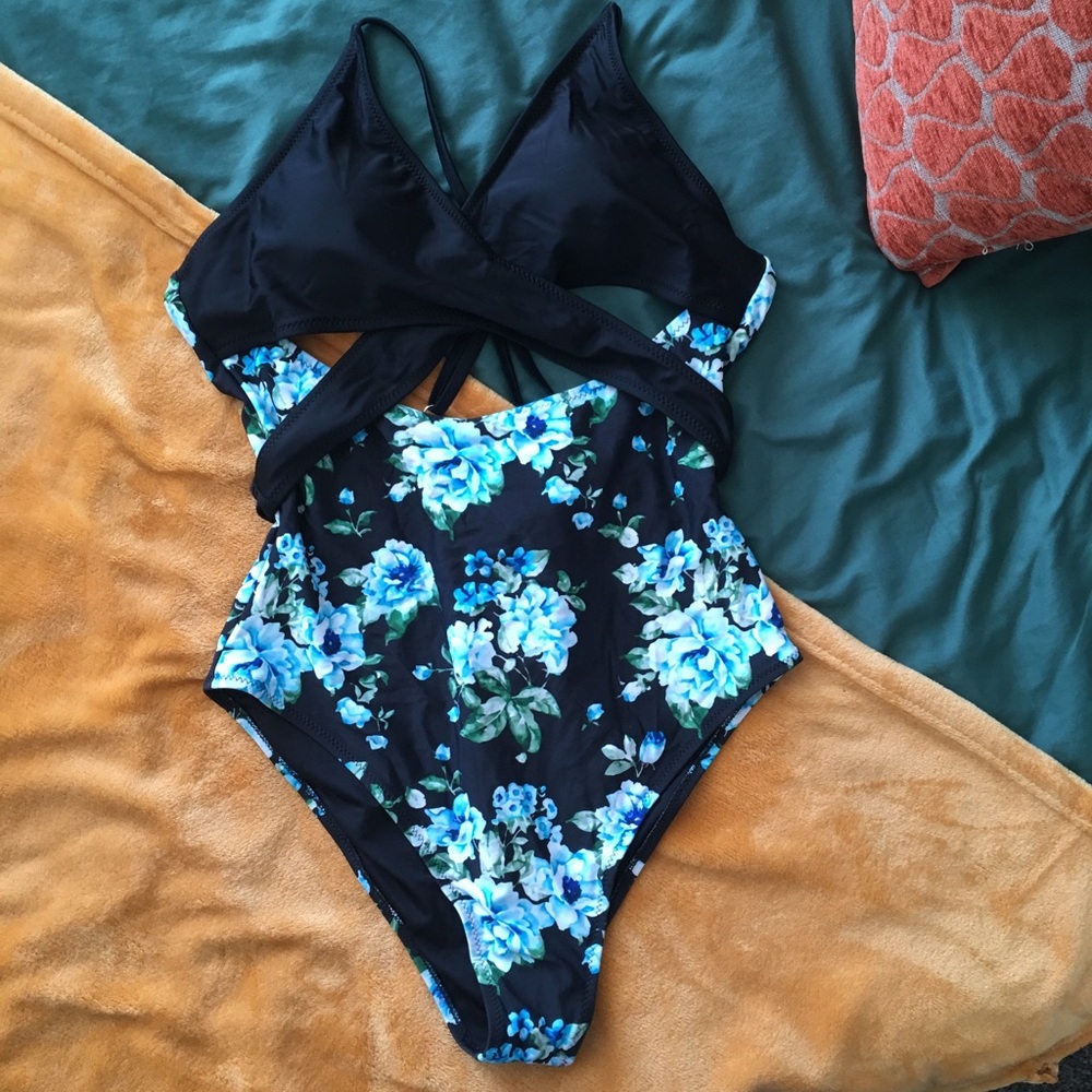 Wrap-Front One Piece Swimsuit